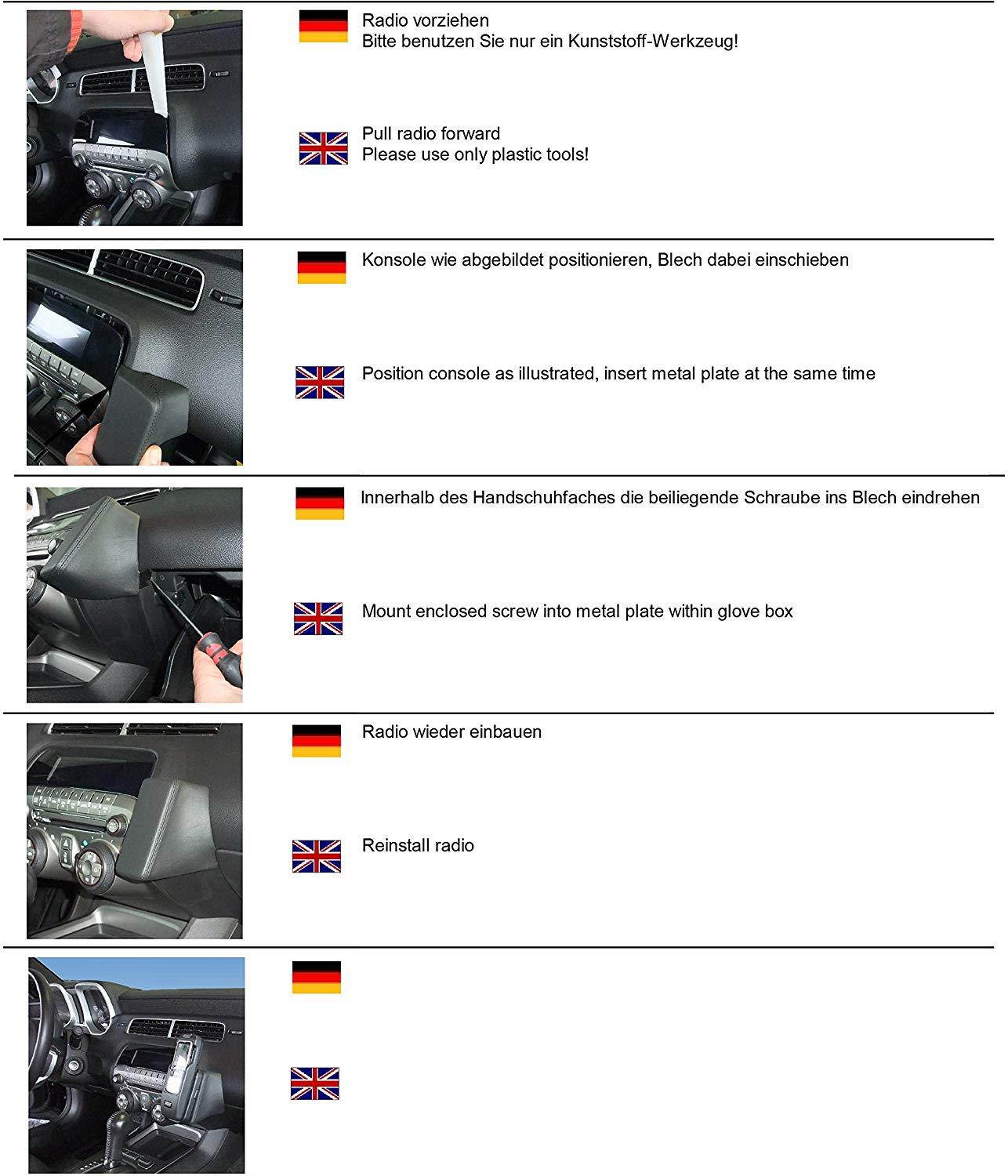 Kuda 050255 Leather Mount Black Compatible with Chevrolet Camaro (2010-2015)