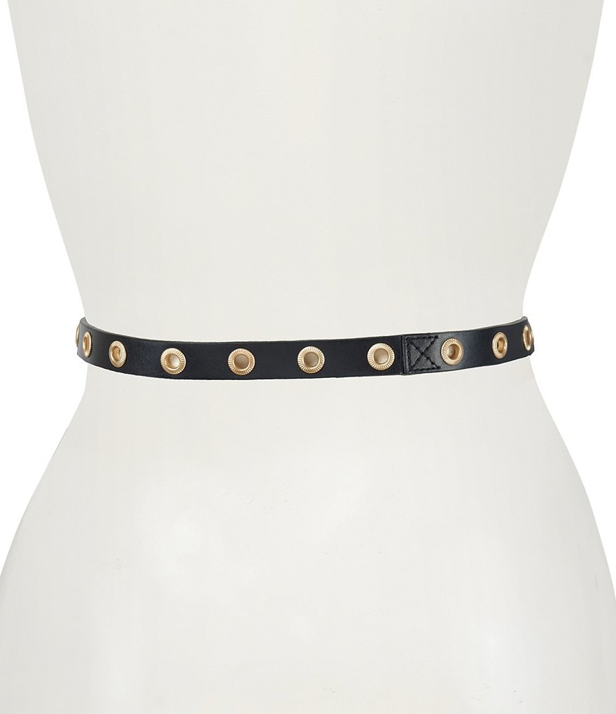 AllSaints .7#double; Textured Eyelet Flip Tie Belt