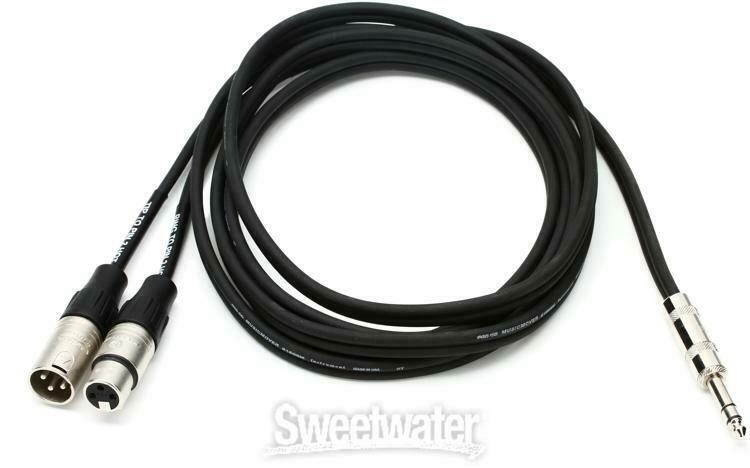 Pro Co IPTBQXFXM-10 1/4" TRS Male to Dual XLR Male/Female Insert Cable - 10'