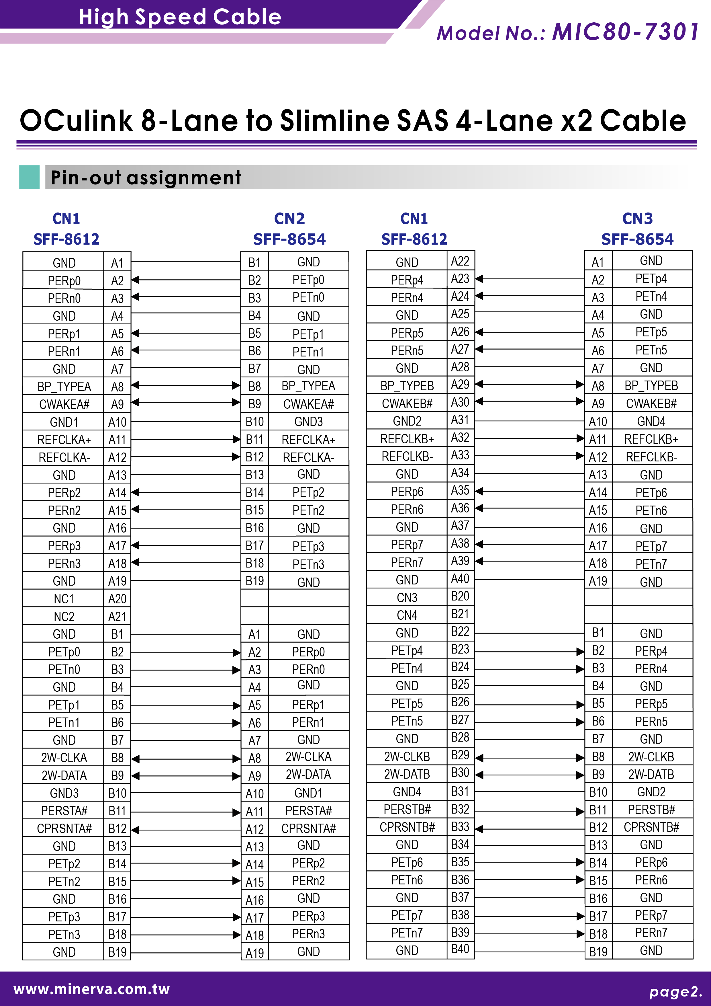 OCulink (SFF-8611) 8-Lane to Slimline SAS (SFF-8654) 4-Lane x2 Y Cable