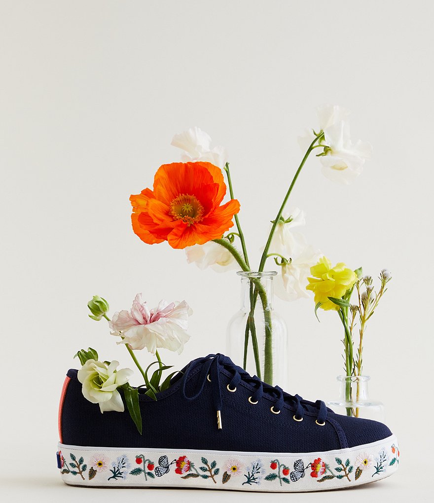 Keds Rifle Paper Co. Triple Kick Strawberry Fields Floral Sole Platform Sneakers