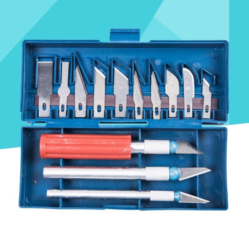 1 Set of Wood Carving Tools Fruit Food Craft Sculpture Engraving Tool Scalpel DIY Cutting Tool With 13 Blades and 3 Handles