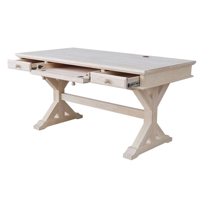 Executive Desk With Canyon Base Unfinished - International Concepts