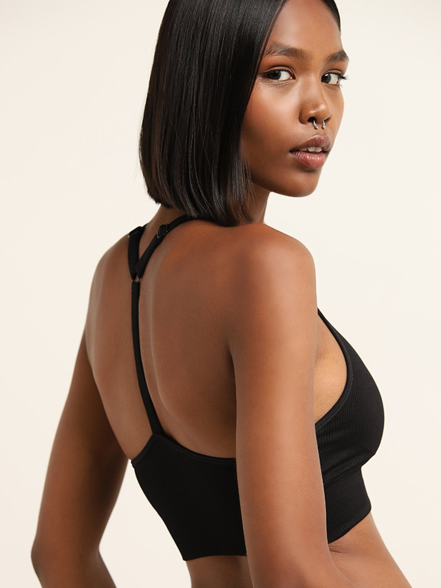 Superstar by Westside Black Ribbed Bralette