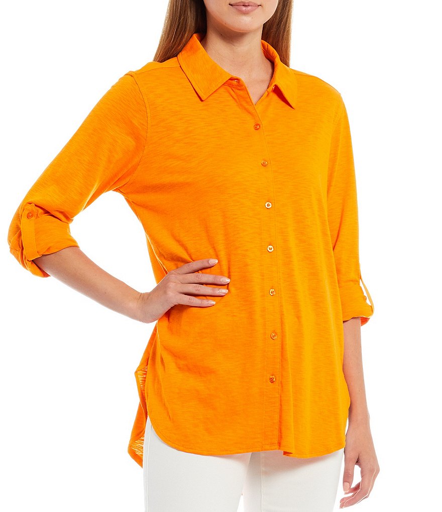 Calessa Floral Embroidered Round Neck Short Sleeve Tunic