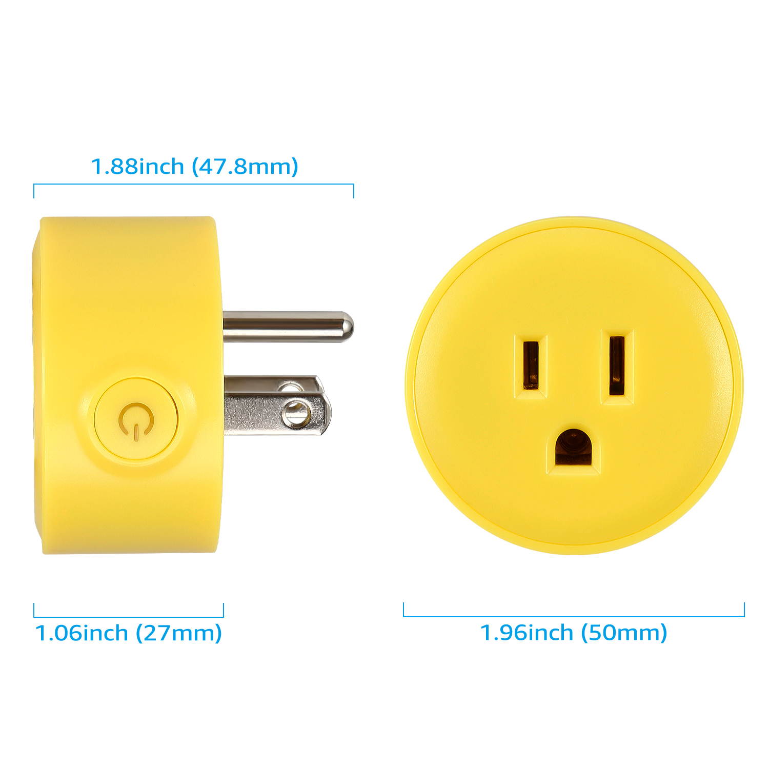LITEdge Smart Plug Work with Alexa, Mini Smart Outlet Wifi Plug Google Home Assistant Voice Control, No Hub Required, Only Supports 2.4GHz Network, Timer Function, ETL Listed, Yellow Finish, Pack of 3