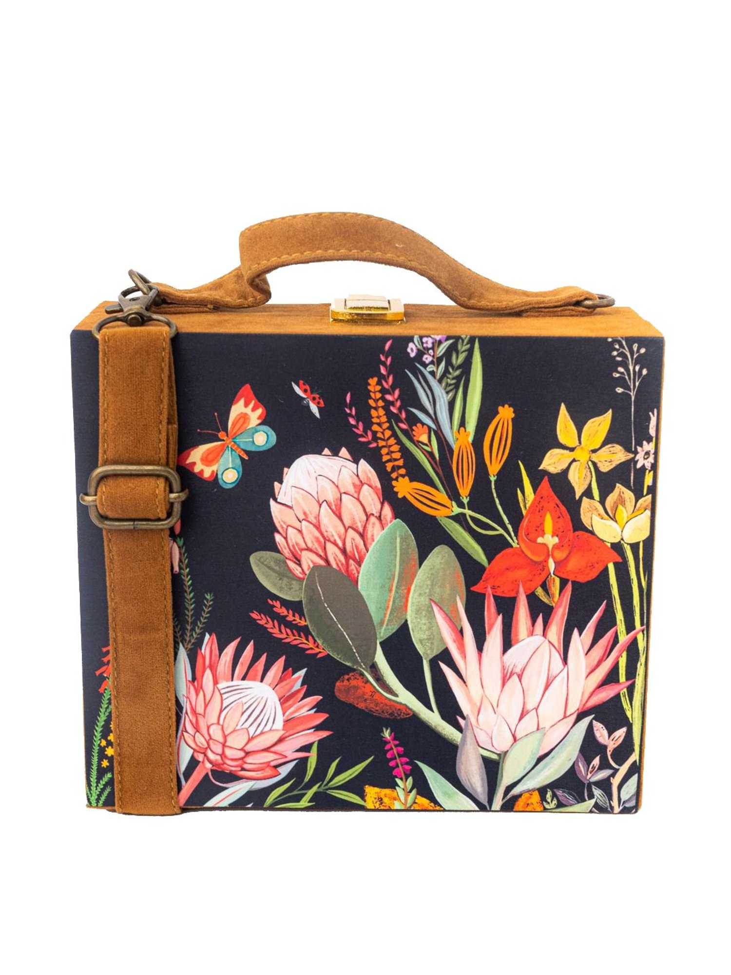 NR by Nidhi Rathi Black Fabric Clutch