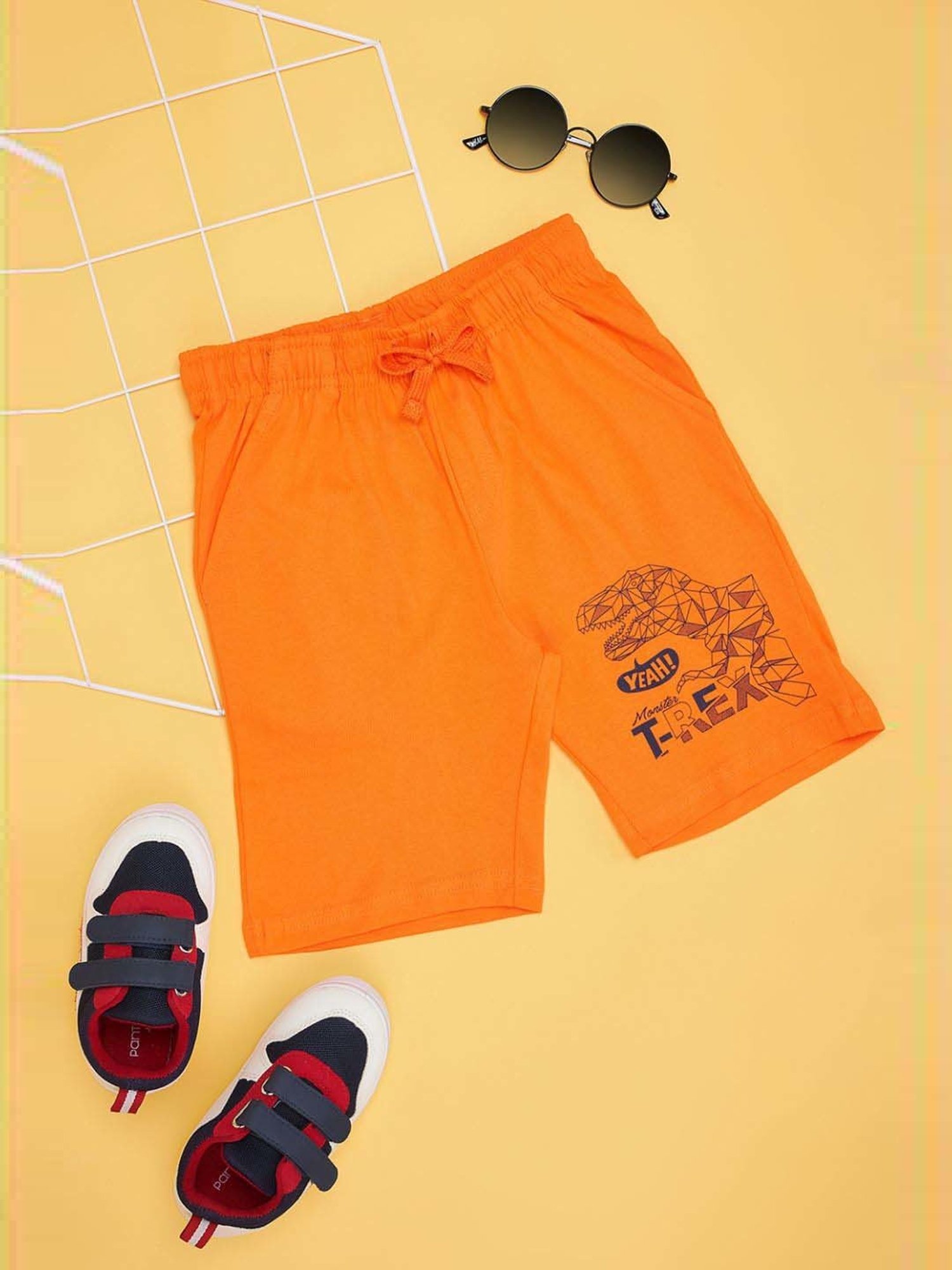 Pantaloons Junior Kids Apricot Cotton Solid Shorts