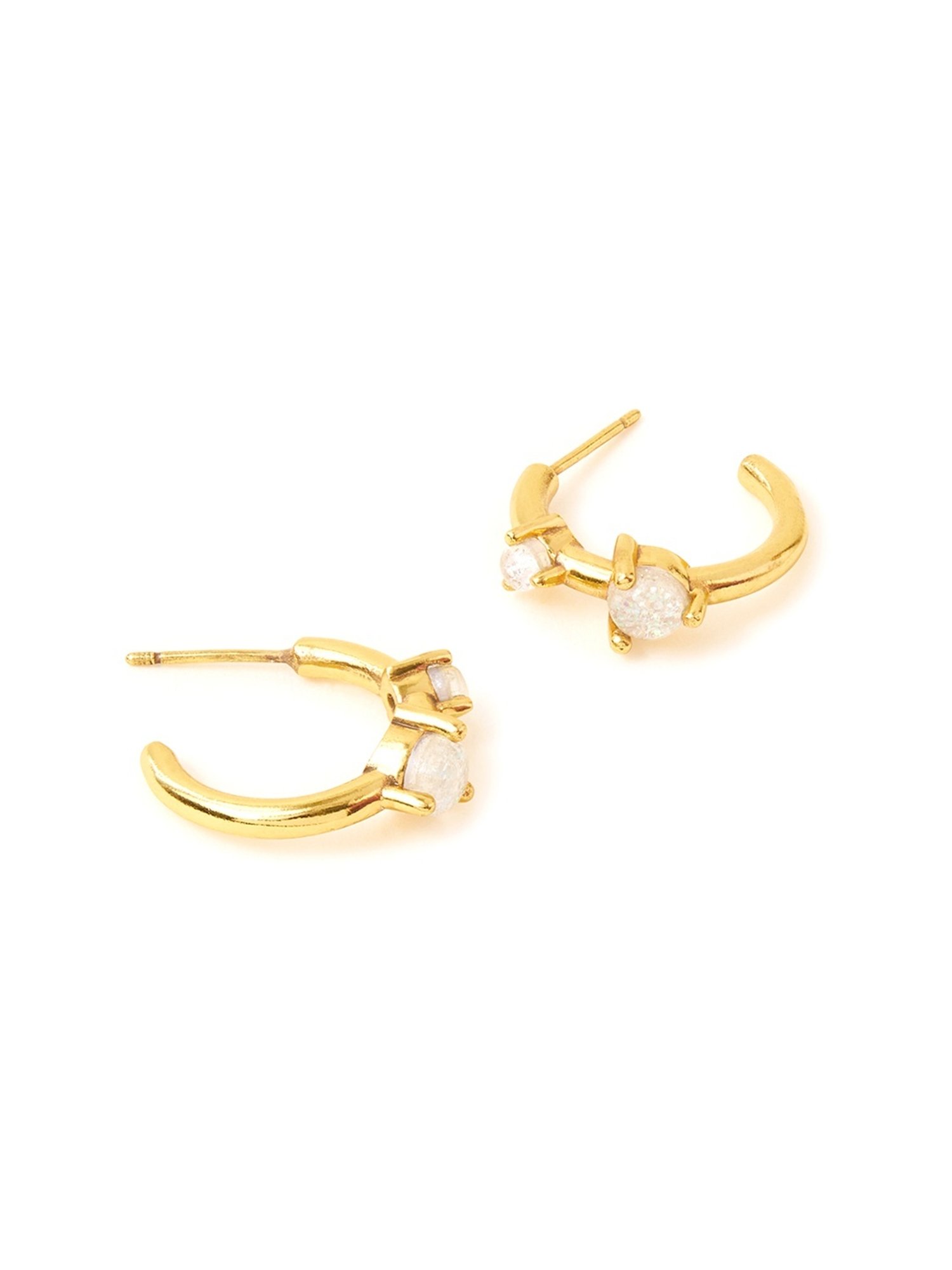 Accessorize London Real Gold-Plated Faux Opal Chunky Hoops