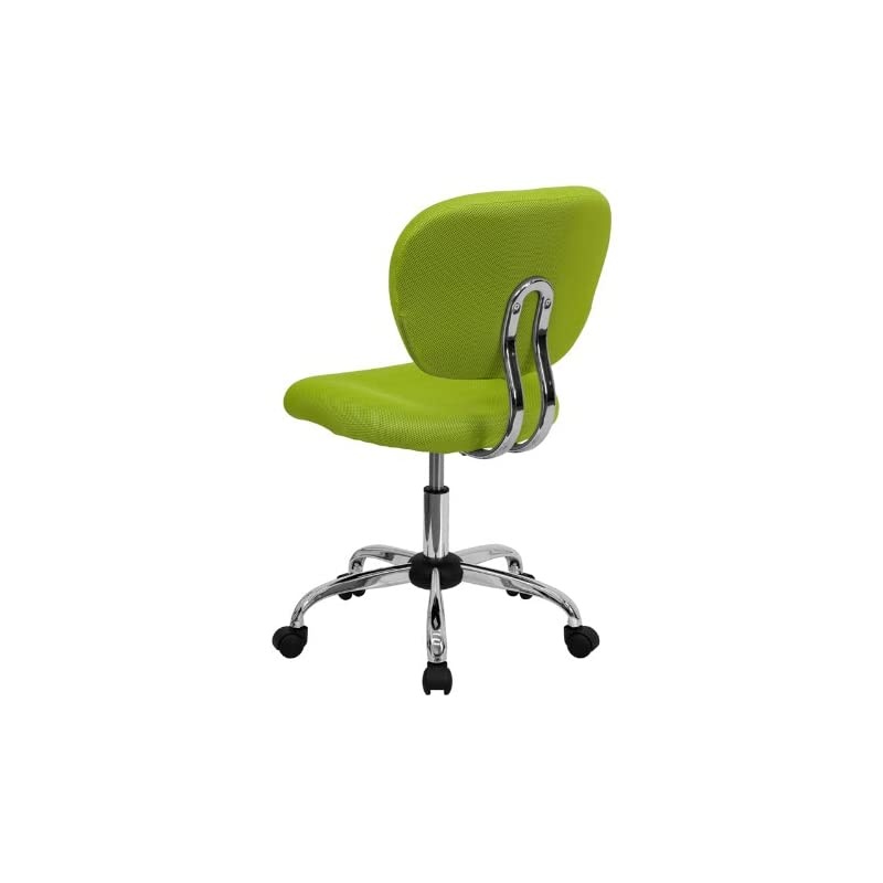 Mid-Back Apple Green Mesh Padded Swivel Task Office Chair with Chrome Base