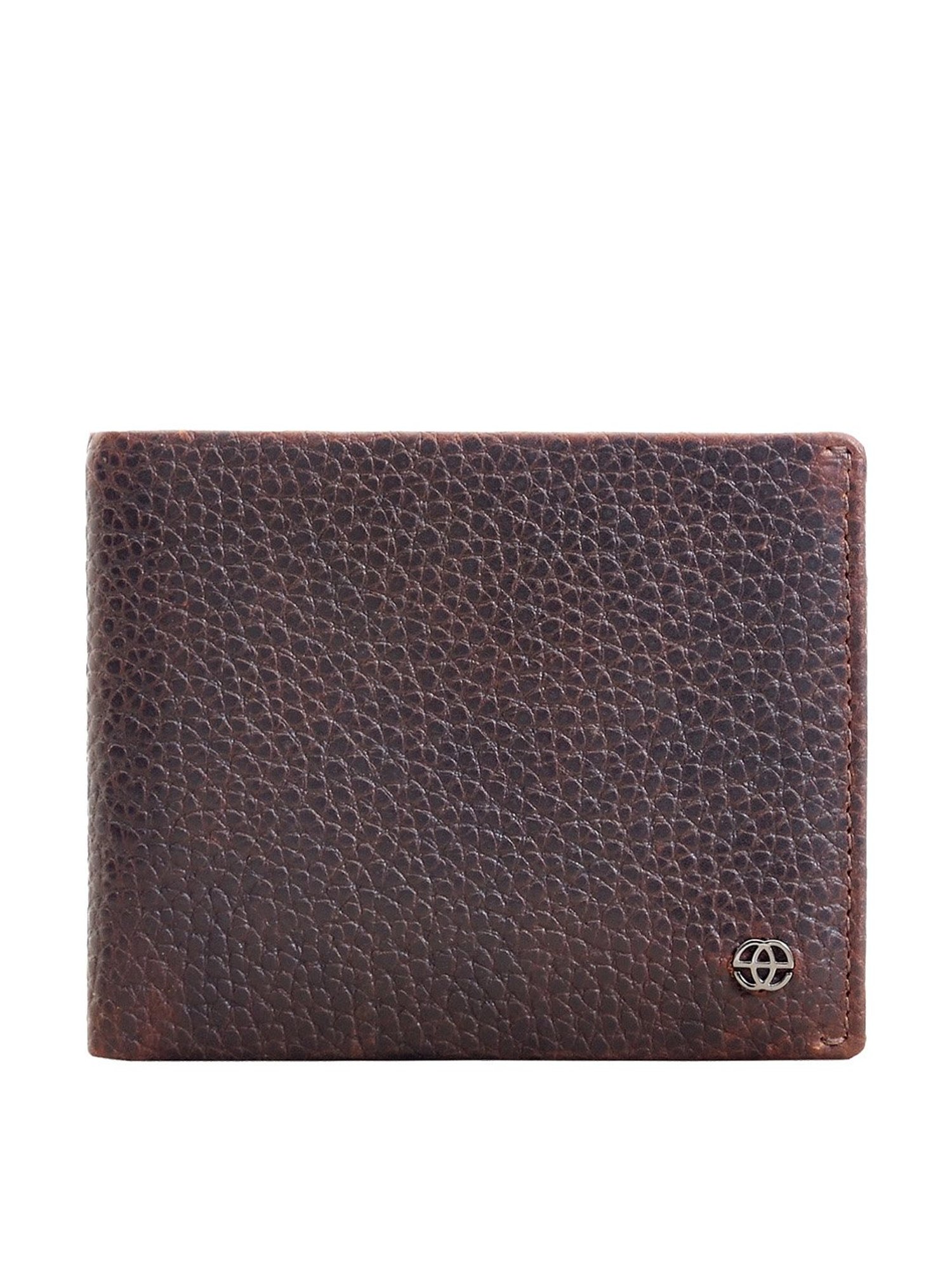 Eske Devin Brown Textured Bi-Fold Wallets For Men