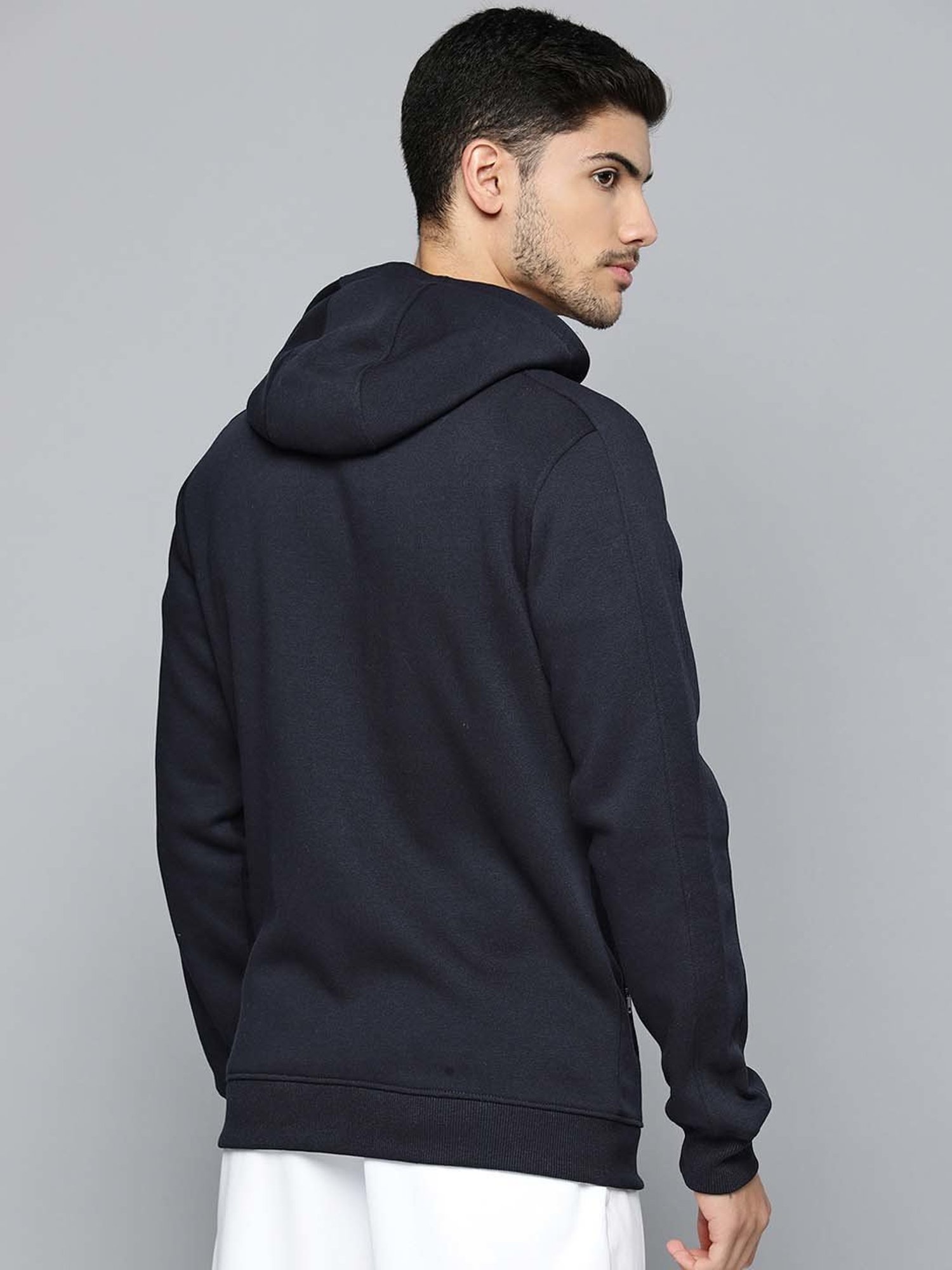 ALCIS Navy Regular Fit Sports Hooded Jacket