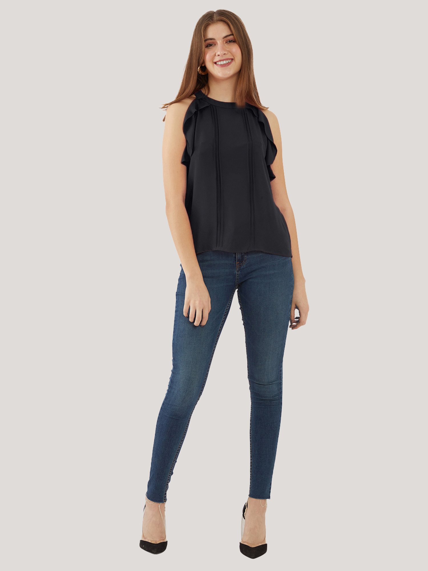 Zink London Black Regular Fit Top