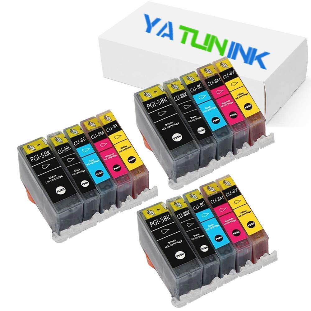 YATUNINK Compatible for Canon PGI-5BK 15 Pack Compatible Inkjet Cartridge w/Chip for Pixma MP500 MP530 MP600 MP800