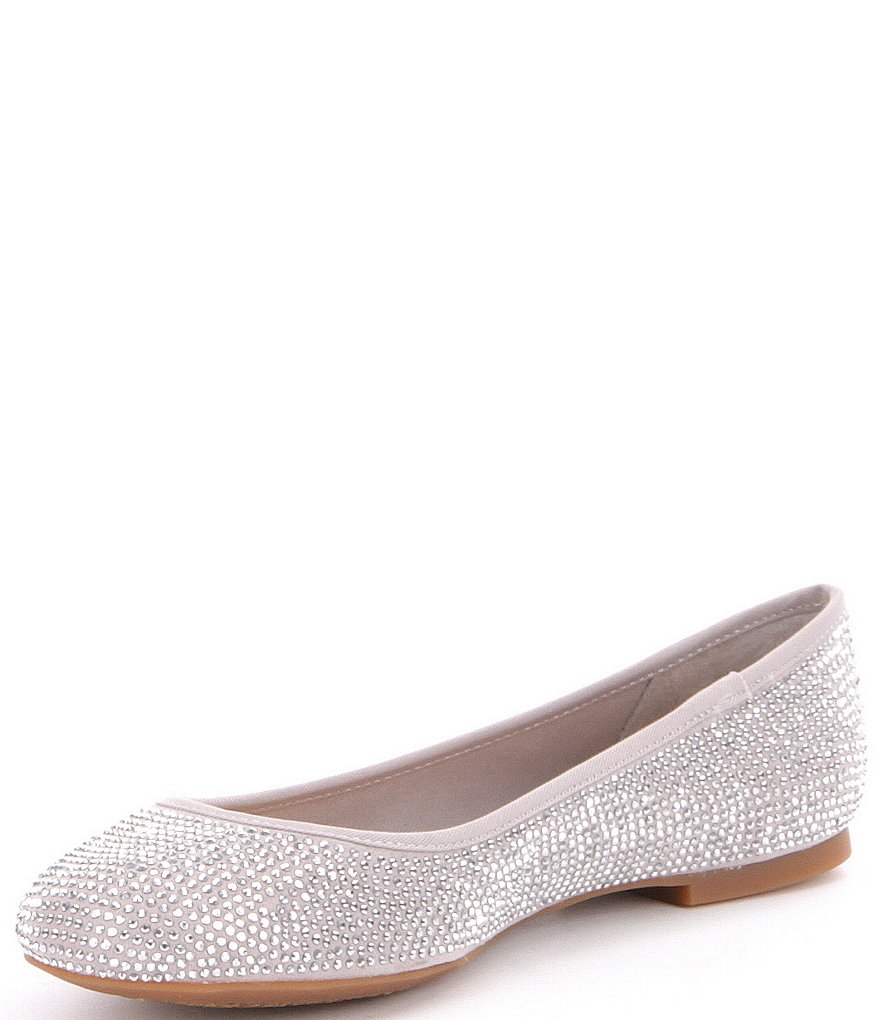 GB Star-Brite Microfiber Rhinestone Detail Ballet Flats