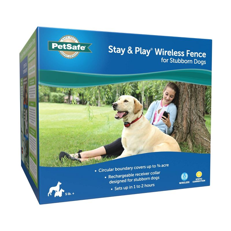 PetSafe Stay and Play Wireless Adjustable Fence for Stubborn Dogs - Black