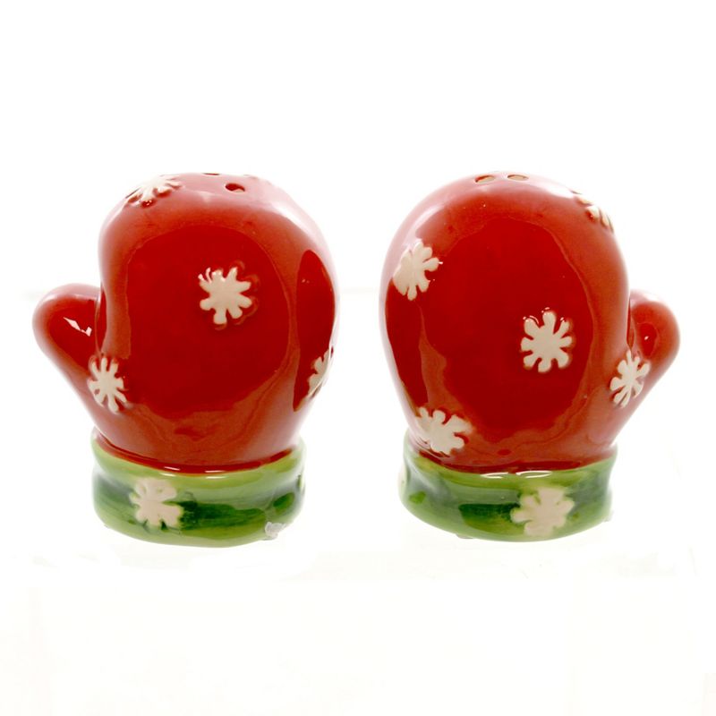 Tabletop Red Mittens Salt And Pepper Shaker Christmas Ceramic Burton & Burton  -  Salt And Pepper Shaker Sets