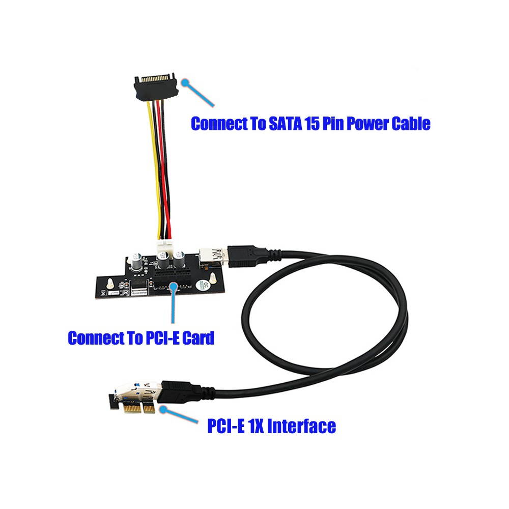 PCI Express Extension Cord PCI-E 1X to 1x/4x/8x/16x Extension Card Adapter Card