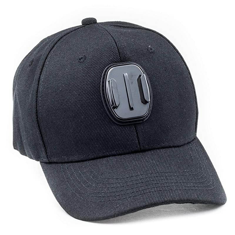 Baseball Cap Hat with Action Camera Holder Mount Bracket Compatible with GoPro Hero Akaso Crosstour Campark Fitfort Garmin VIRB Apeman Sony Camkong Motorola Victure Kitvision Cam Black