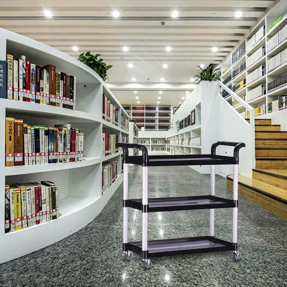 3-Shelf Rolling Service/Utility/Push Cart. 330 lbs Capacity 30.3 x 12 x 32"