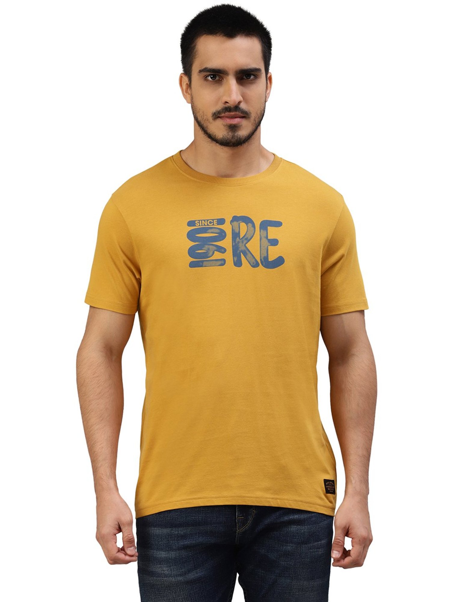 Royal Enfield Everyday Adventure Mustard Regular Fit Printed Crew T-Shirt