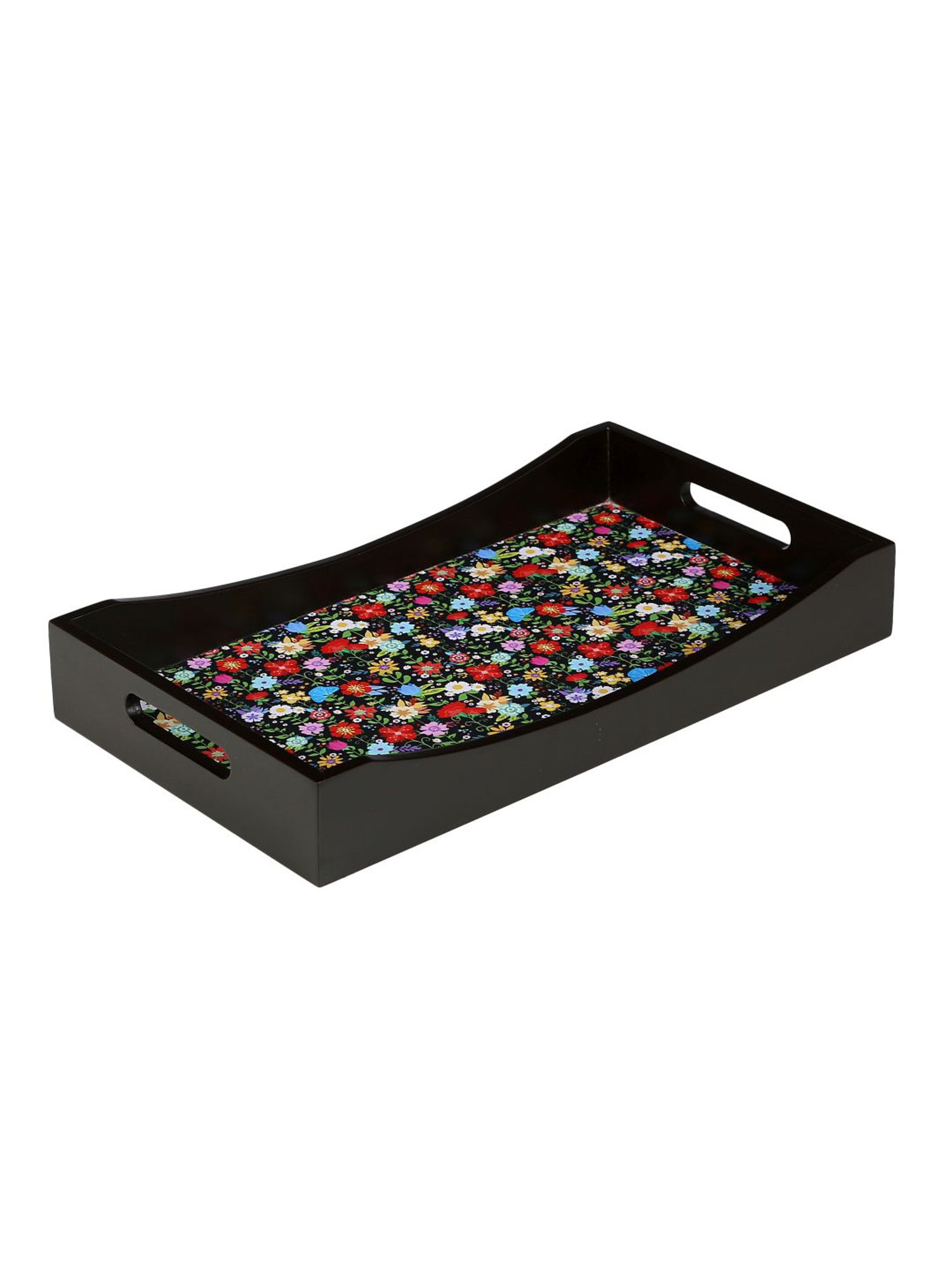 Crayton Floral MDF Rectangular Serving Tray - Set of 1