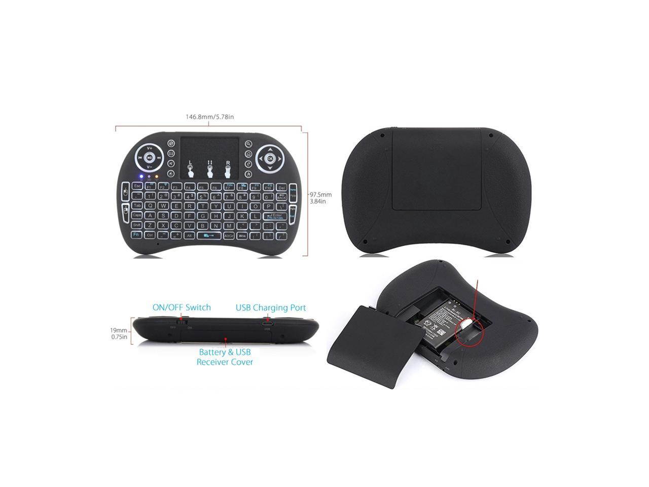 7 Color Backlit i8 Mini Wireless Keyboard 2.4ghz Air Mouse with Touchpad Remote Control Android TV Box