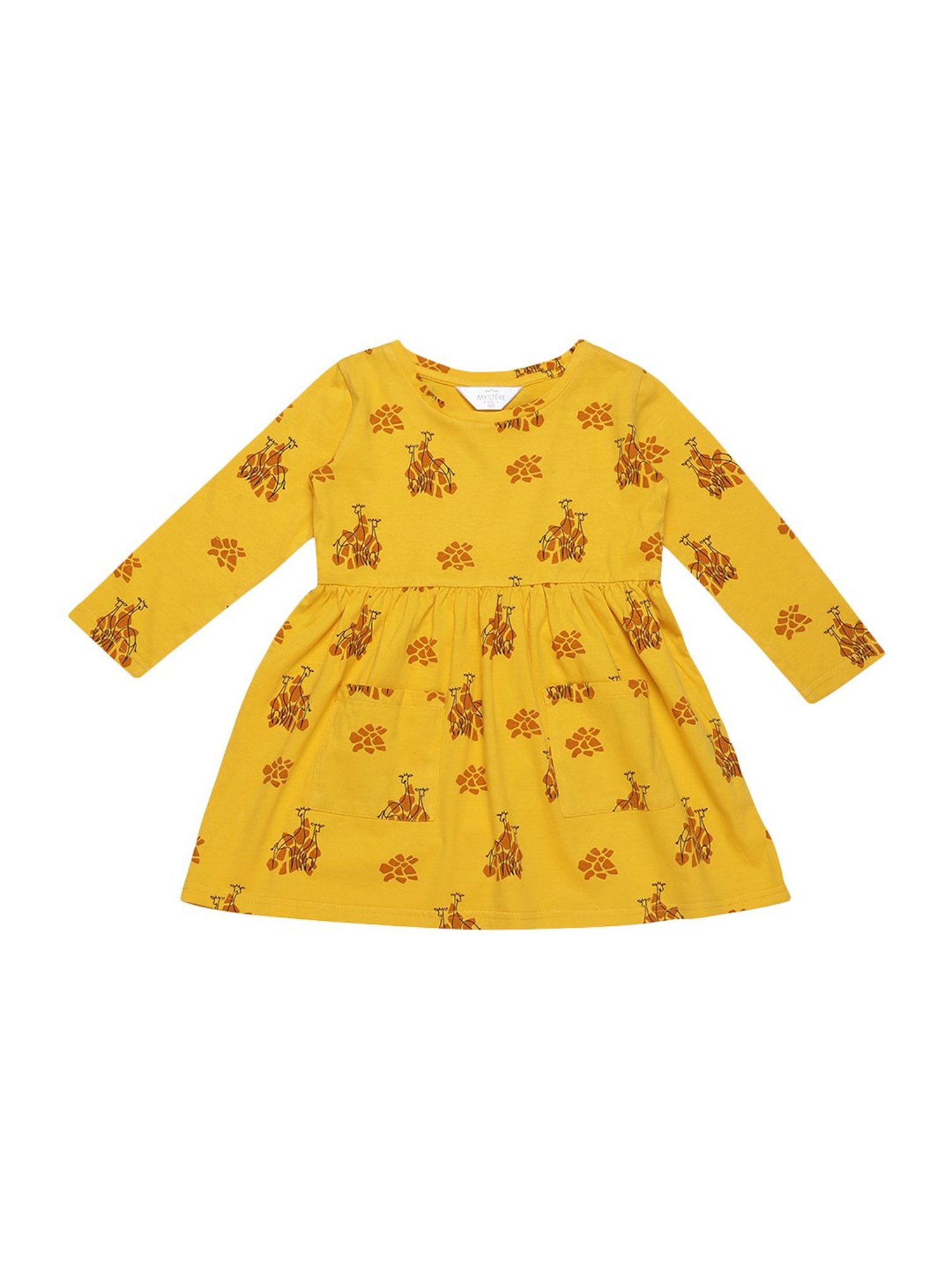 Mystere Paris Kids Yellow Cotton Printed Sleep Dress