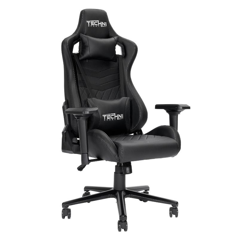 Ergonomic High Back Racer Style PC Gaming Chair Black - Techni Sport