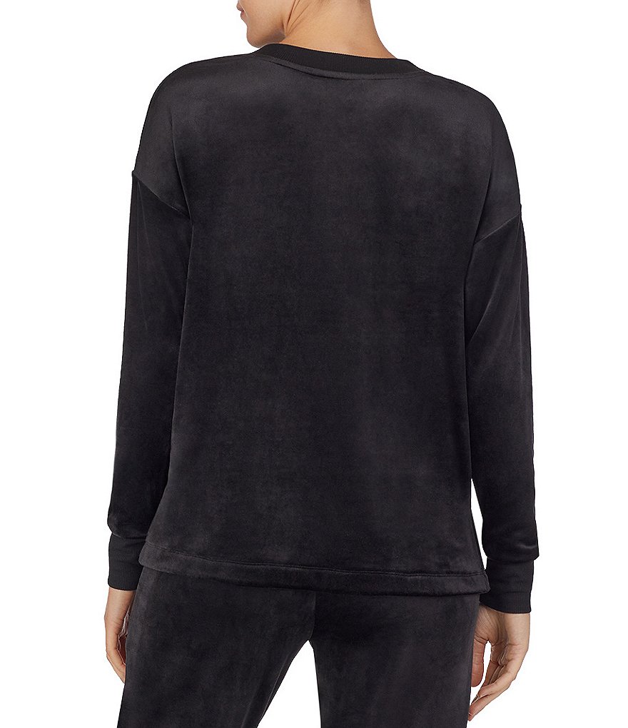 Donna Karan Sleepwear Solid Plush Lounge Top