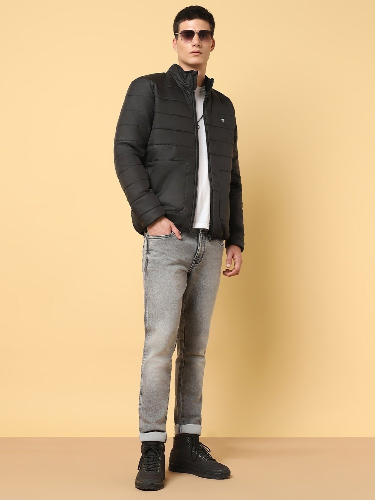 Wrangler Black Regular Fit Quilted Jacket