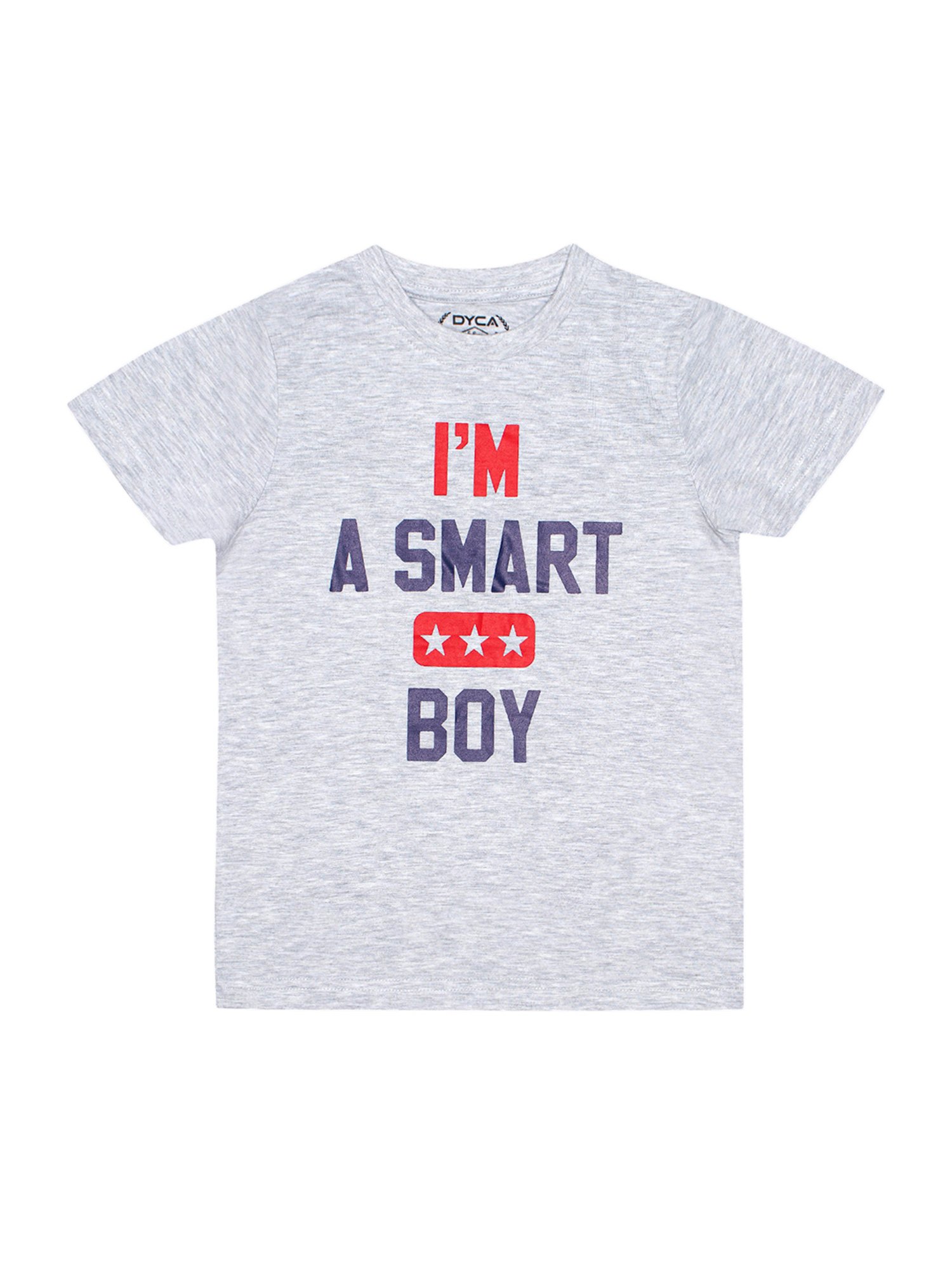 Dyca Kids Grey Melange Graphic Print T-Shirt