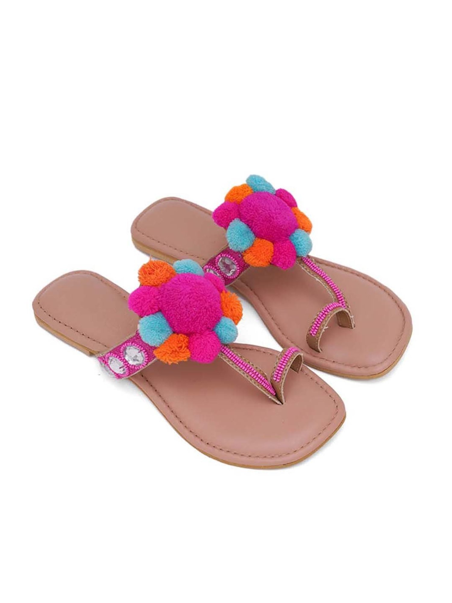 Sole House Women's Pink Toe Ring Sandals