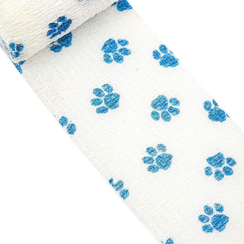 Juvale 8 Pack Self Adhesive Bandage Wraps, Cohesive Tape, Paw Print Pattern, 2 In x 5 Yard