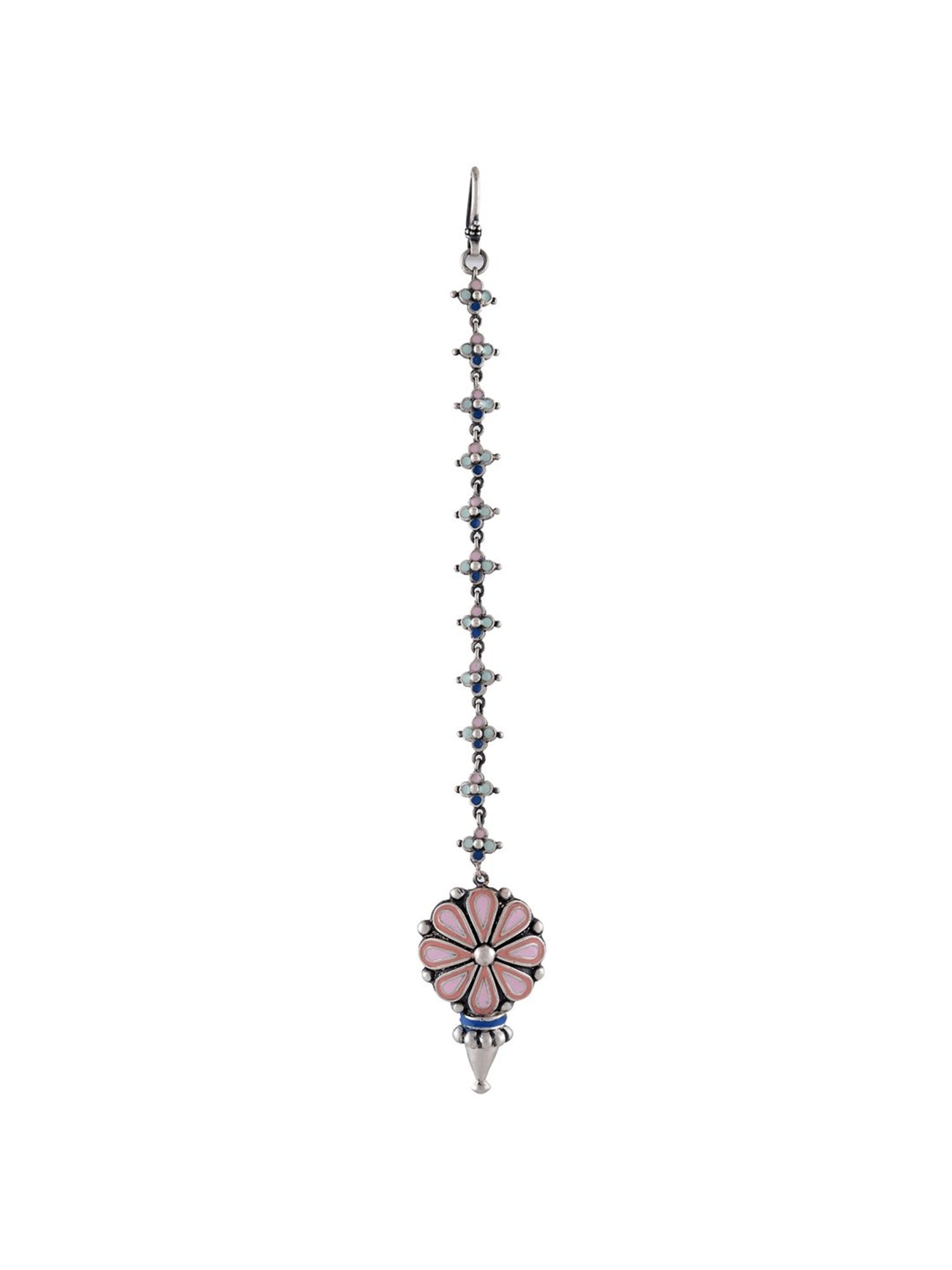 Tribe Amrapali Pink Enamel Chandrika Flower Maang Tikka