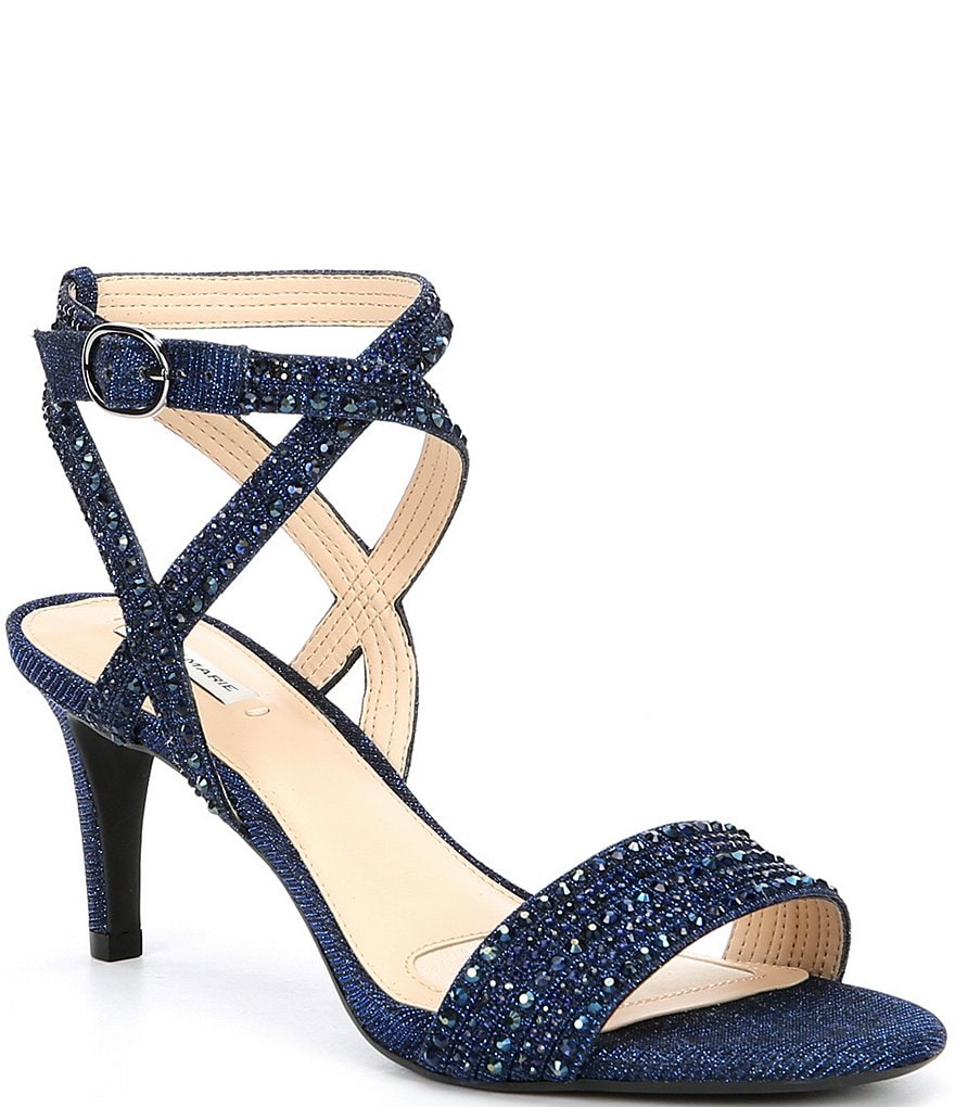 Alex Marie Parlyn Glitter Rhinestone Strappy Sandals
