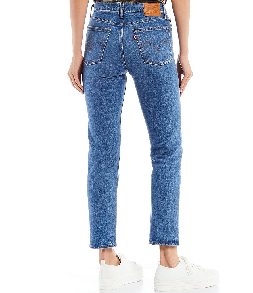 Levi's Wedgie Stretch Denim Mid Rise Straight Leg Jeans
