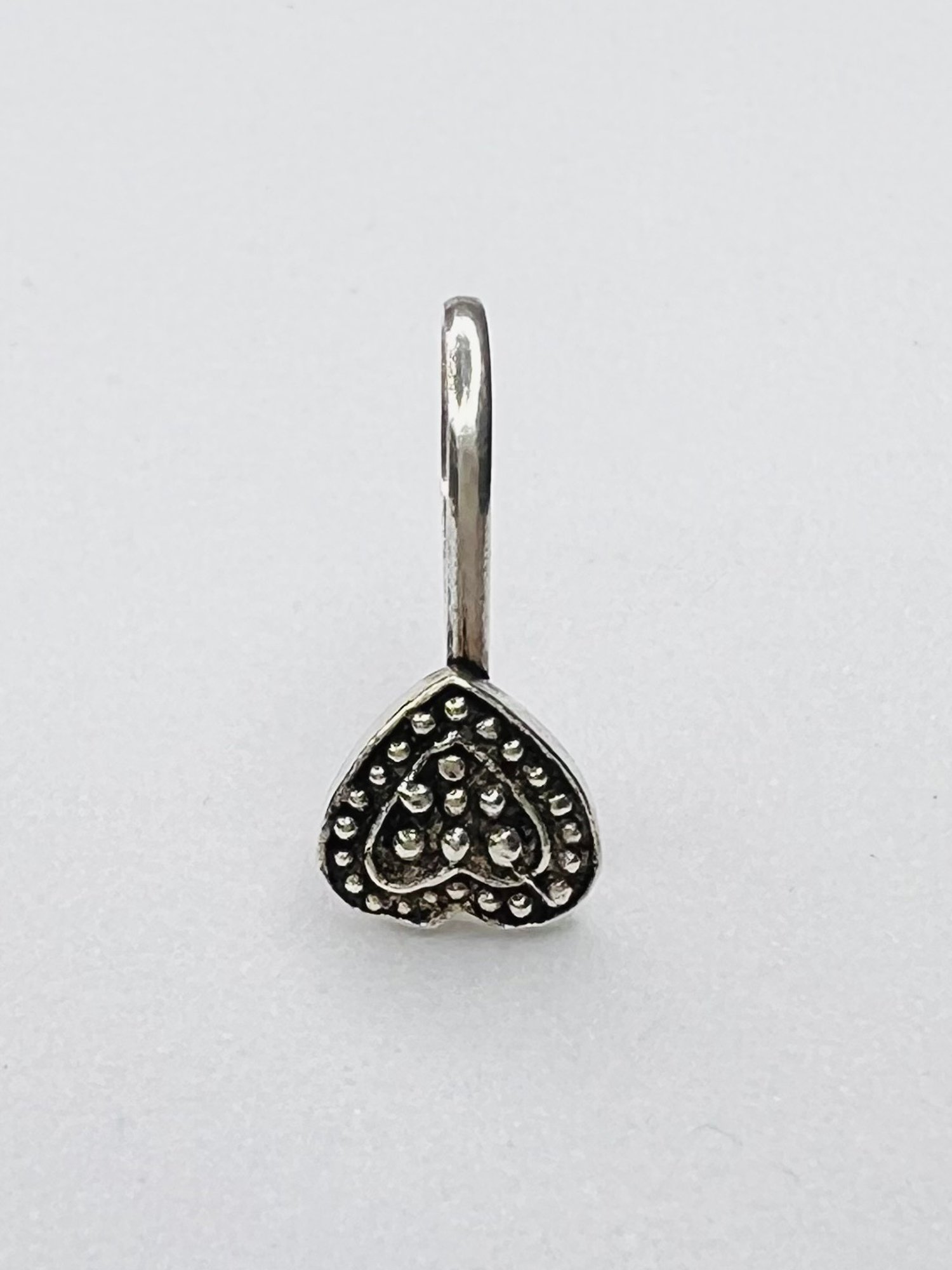 Arte Jewels 925 Sterling Silver Oxidized Heart-shape Clip on Nosepin for Women & Girls