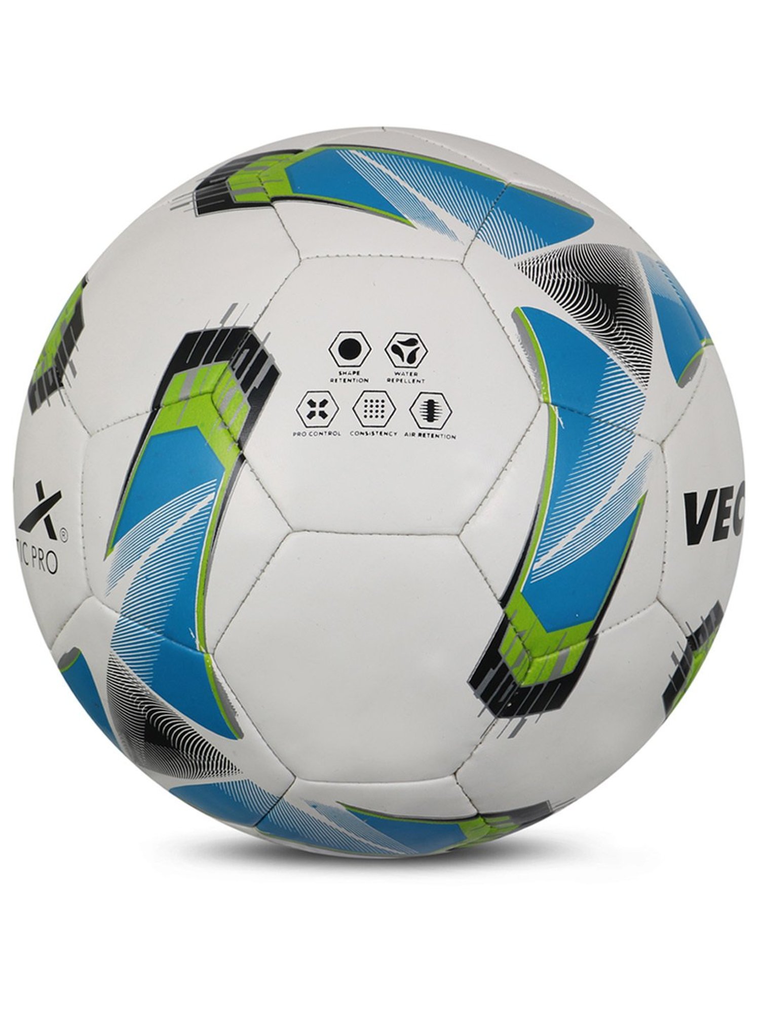 Vector X Tactic Pro Polyester Winding Football for Hard Ground (White) Size - 5