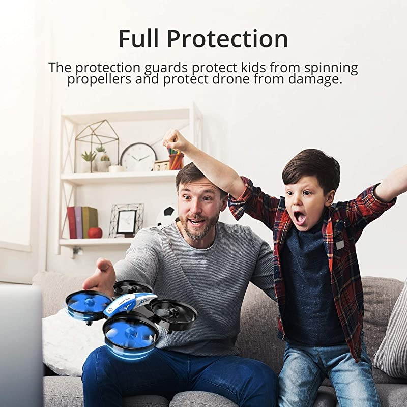 Mini Drone for Kids and Beginners RC Nano Quadcopter Indoor Small Helicopter Plane with Auto Hovering, 3D Flip, Headless Mode and 3 Batteries, Great Gift Toy for Boys and Girls, Blue