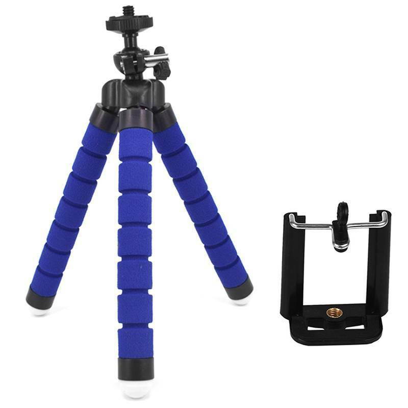 Mini Flexible Sponge Octopus Tripod for iPhone Samsung Xiaomi Huawei Mobile Phone Smartphone Tripod for Gopro Camera (Blue)