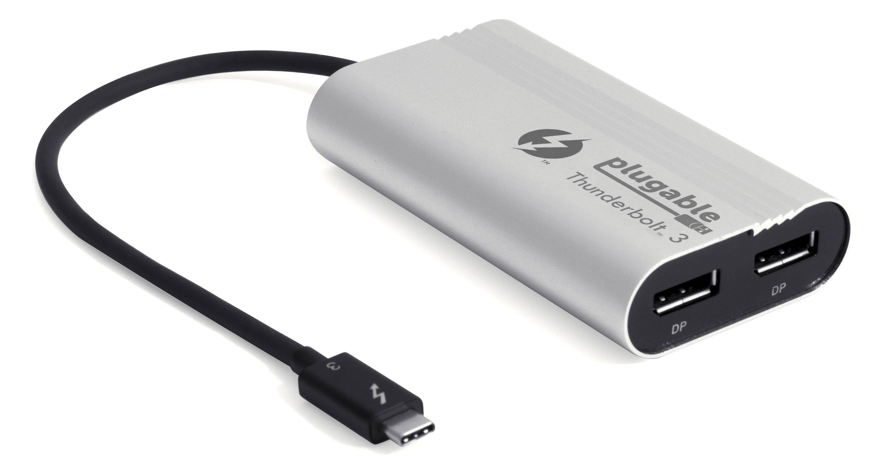 Plugable Thunderbolt 3 to Dual DisplayPort Output Display Adapter for Thunderbolt 3 Windows Systems (Windows Only, Not Mac Compatible, Supports Two 4K 60Hz Monitors Or One 5K).
