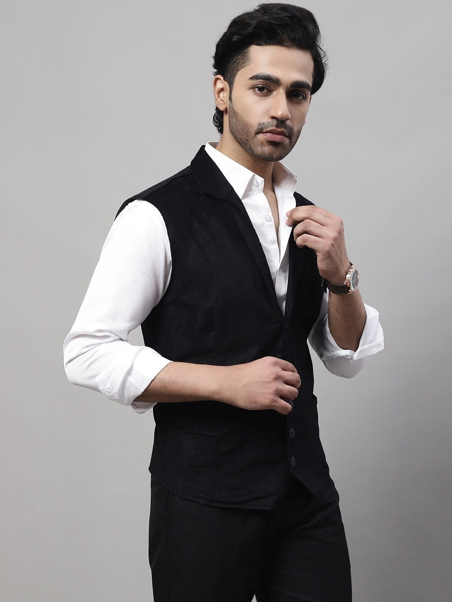 Even Black Regular Fit Waistcoat