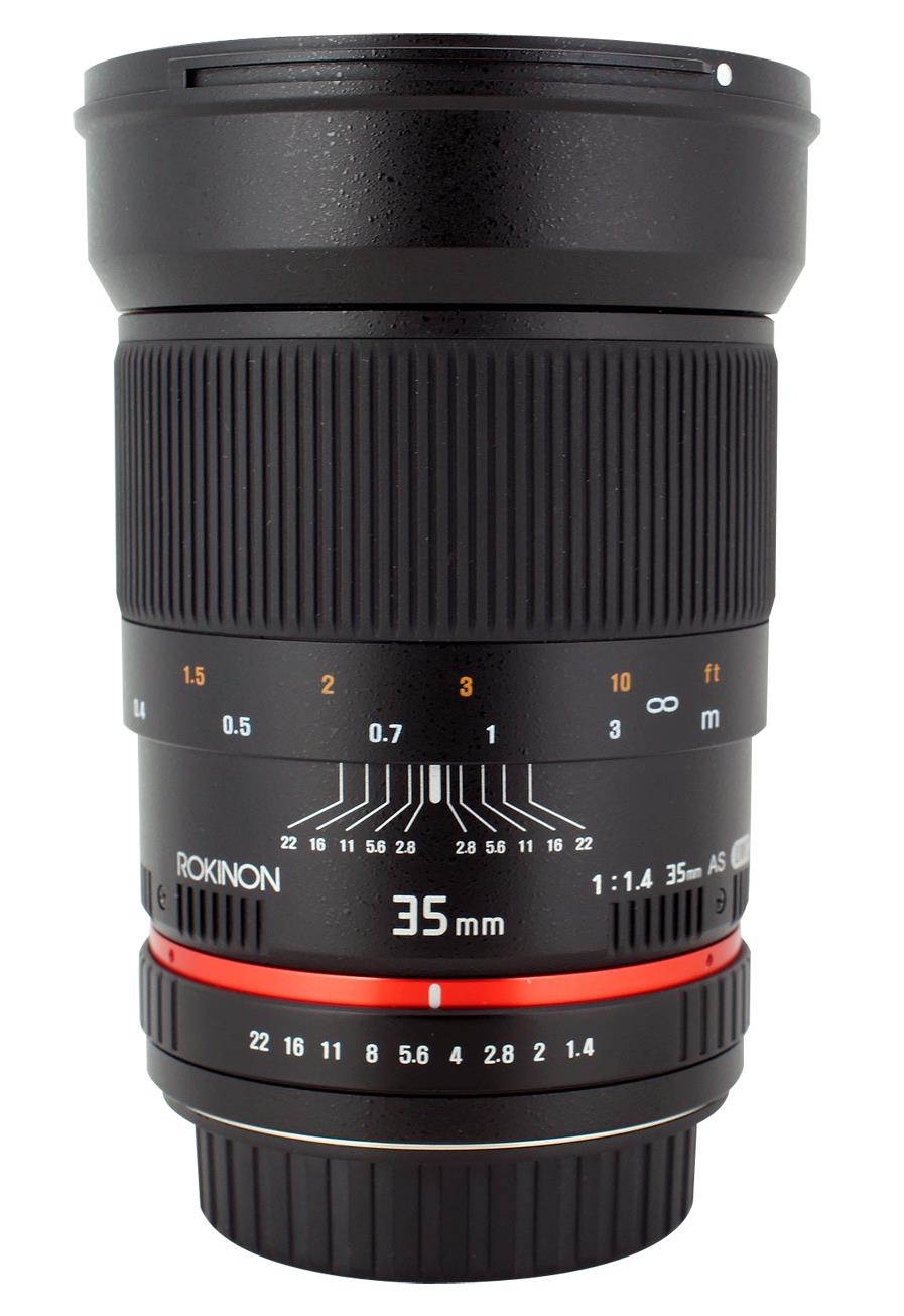 Rokinon 35mm f/1.4 Wide Angle Lens w/ Automatic Chip for Nikon DSLR Cameras - RK35MAFN