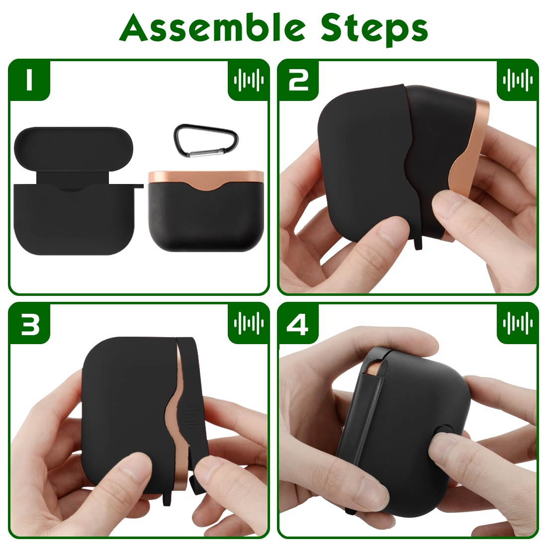 Geekria Silicone Case for Sony WF-1000XM3, WF1000XM3 S, WF1000XM3 B Truly Wireless Noise Canceling Earphone, Earbud Protection Pouch Cover with Keychain, LED Visible