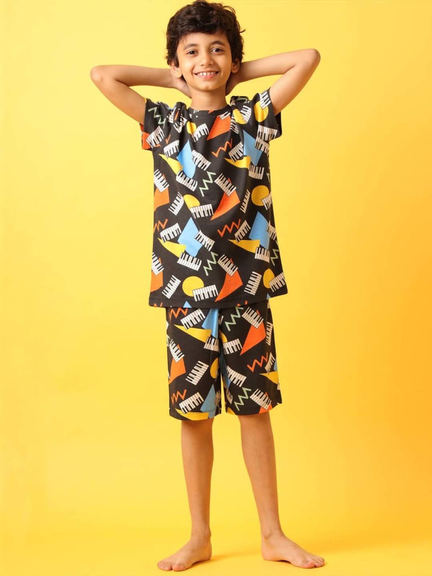 Nite Flite Boys Navy & Grey Born to Play Cricket Pyjama Set