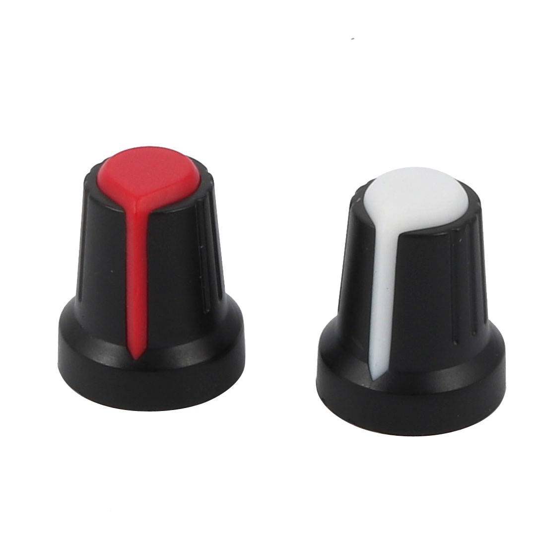 Unique Bargains 6mm Hole Diameter Shaft Potentiometer Control Rotary Knobs Cap Red White 22Pcs