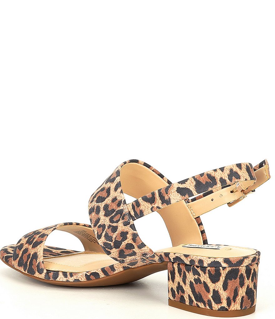 Alex Marie Calina Suede Animal Print Block Heel Dress Sandals