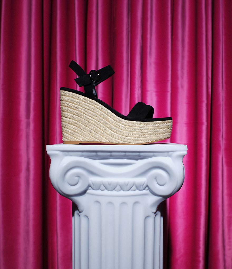 Donald Pliner Pelham Neoprene Mixed Leather Slip-On Wedge Sneakers