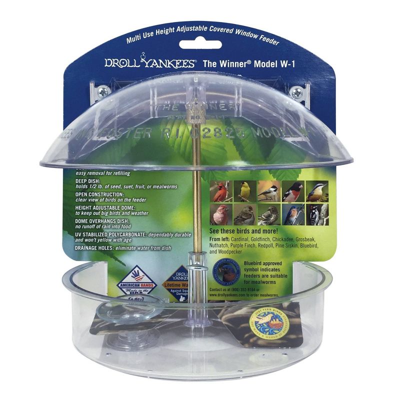 Droll Yankees Classic Winner Window Bird Feeder - White
